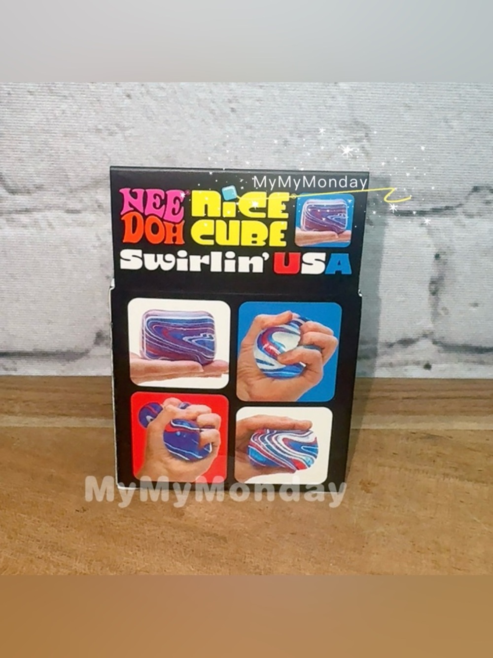 NeeDoh Nice Cube Swirl USA Squishy Fourth of July - Picture 3 of 3